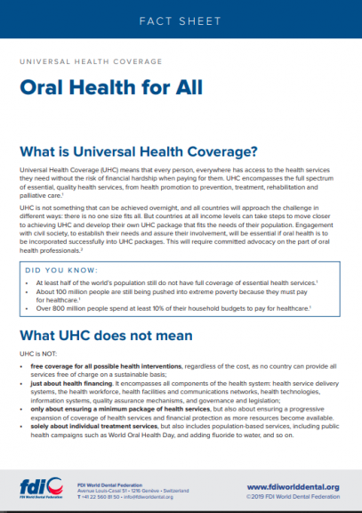 Universal Health Coverage_Oral health for all_fact sheets