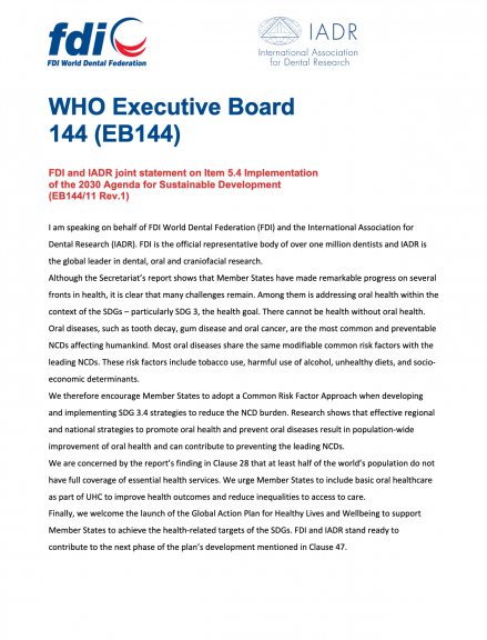 WHO Executive Board 144 (EB144)