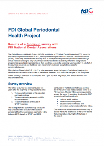 Global Periodontal Health Project 2019 NDA_survey