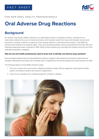 Oral Adverse Drug Reactions Fact Sheet
